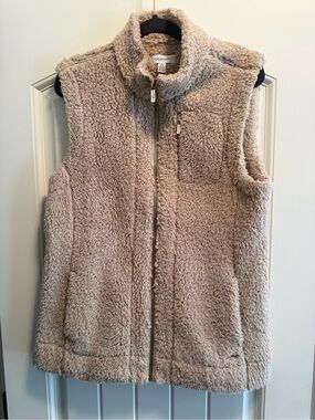 Calvin Klein Taupe Sherpa Zip Vest